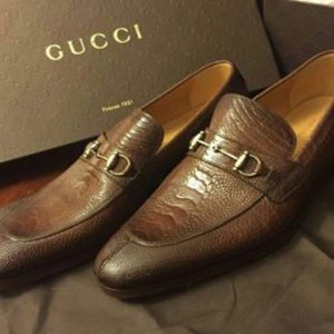 کفش مردانه رسمی با چرم طبیعی شترمرغ